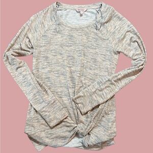 Juicy Couture Heather Gray Twist Front Long Sleeve Top Women’s Medium
